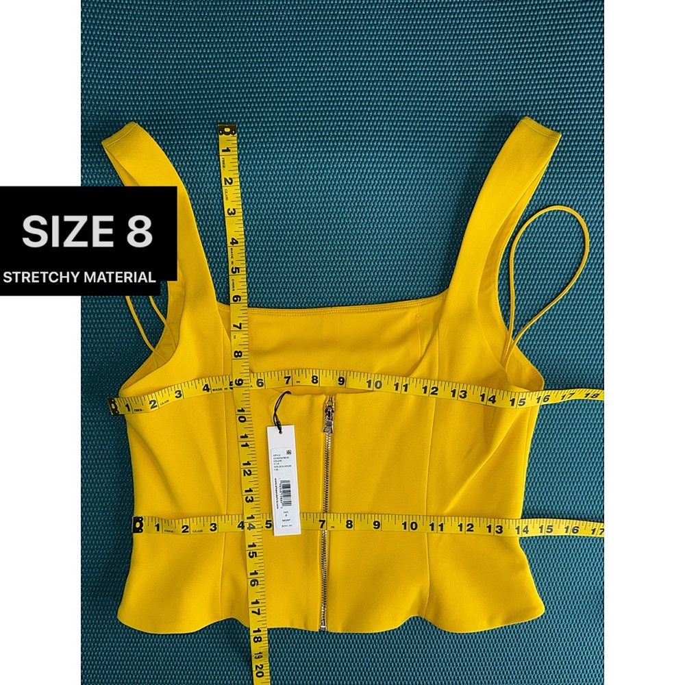 Alice + Olivia Vera Yellow Cropped Tank Top - Picture 8 of 11